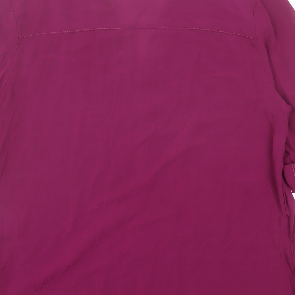 Peacocks Womens Purple Viscose Basic T-Shirt Size 14 V-Neck