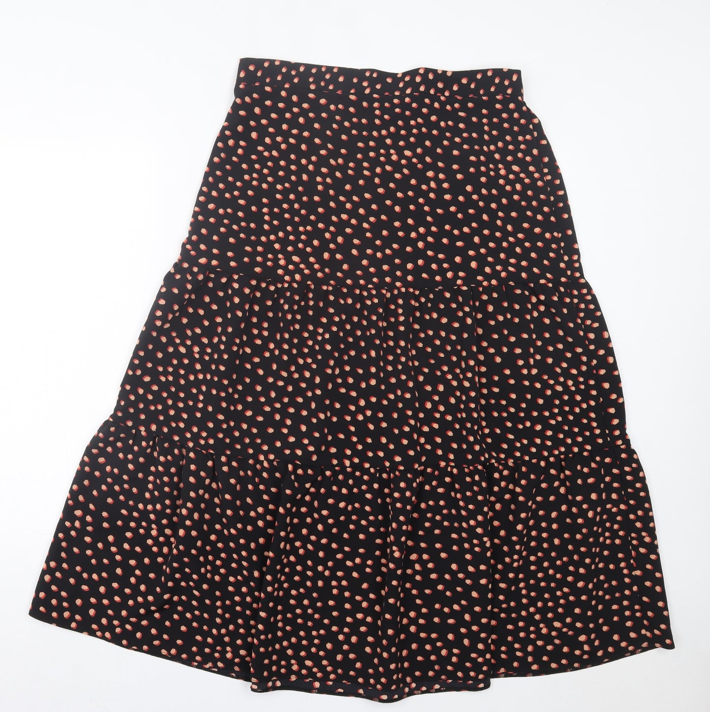 George Womens Black Geometric Polyester A-Line Skirt Size 14
