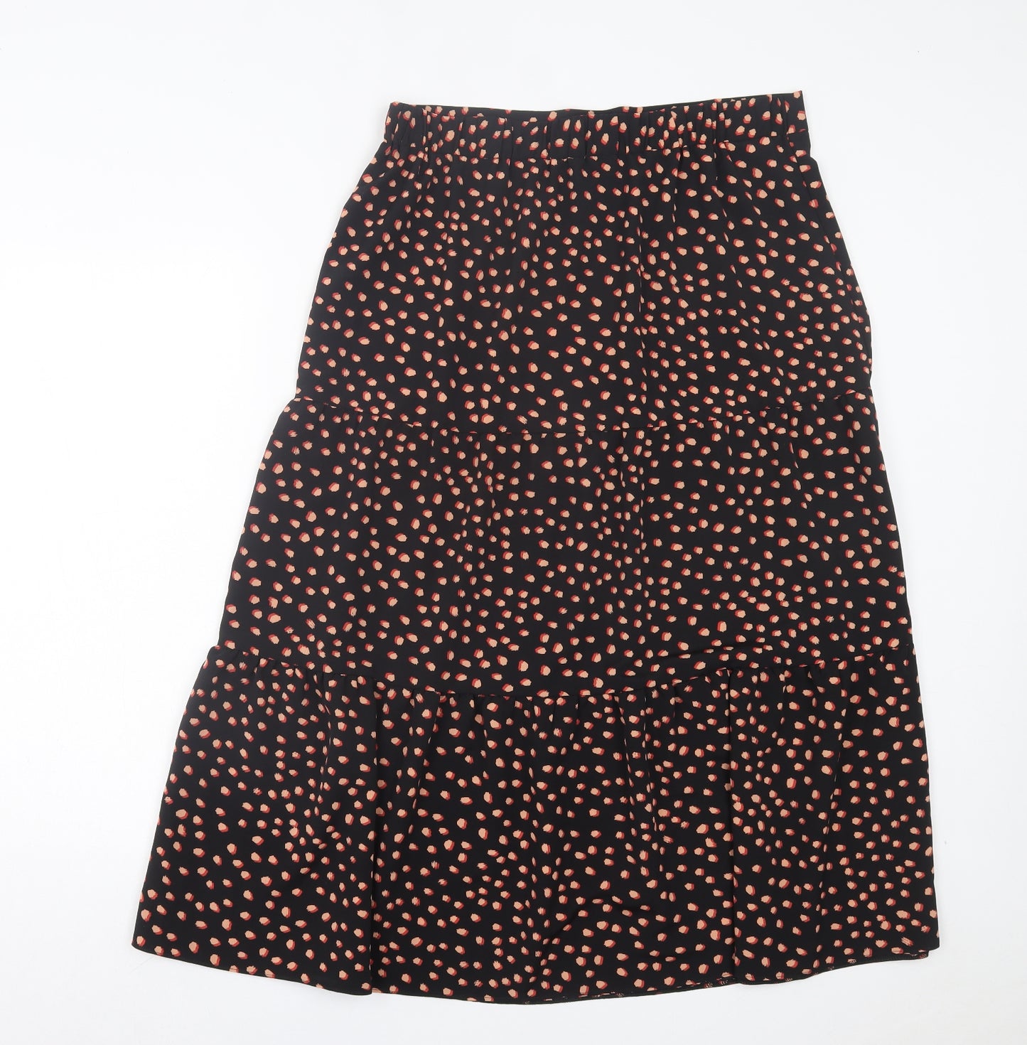 George Womens Black Geometric Polyester A-Line Skirt Size 14