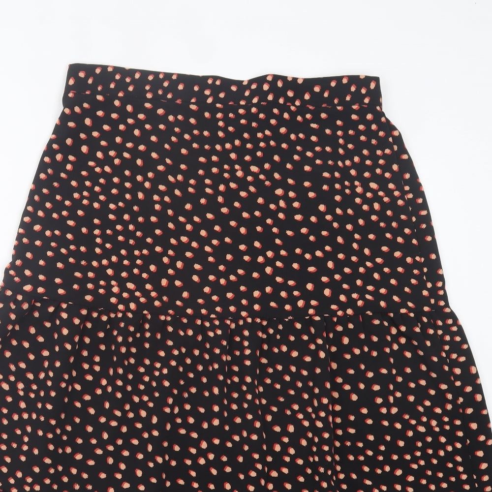 George Womens Black Geometric Polyester A-Line Skirt Size 14