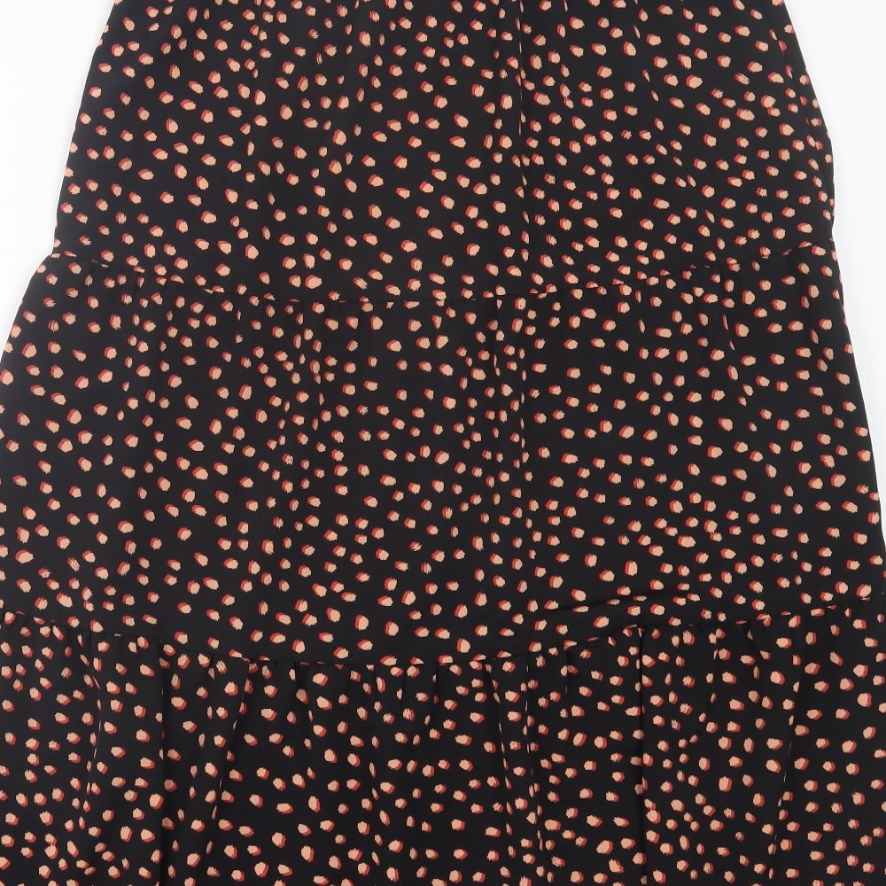 George Womens Black Geometric Polyester A-Line Skirt Size 14