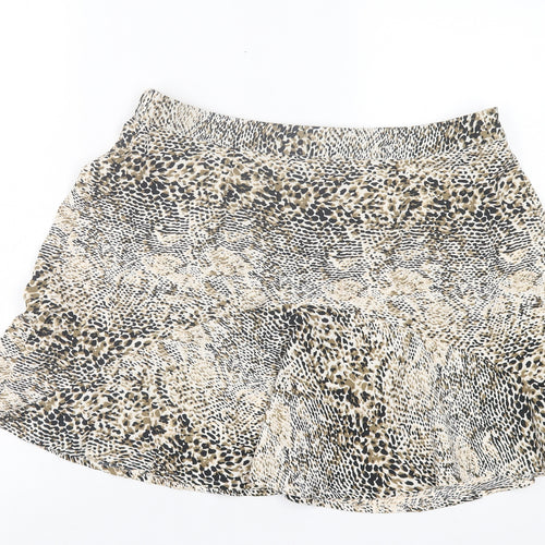 PEP&CO Womens Brown Animal Print Polyester Skater Skirt Size 6