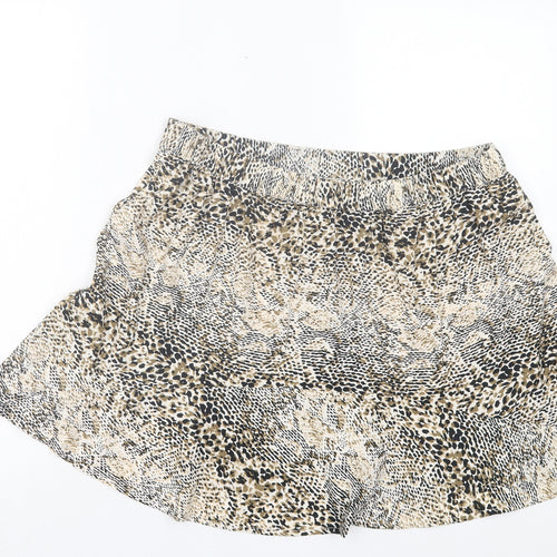 PEP&CO Womens Brown Animal Print Polyester Skater Skirt Size 6