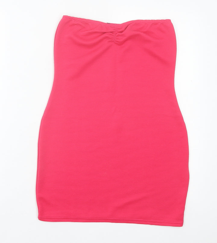 Preworn Womens Pink Polyester Bodycon Size S Sweetheart Pullover