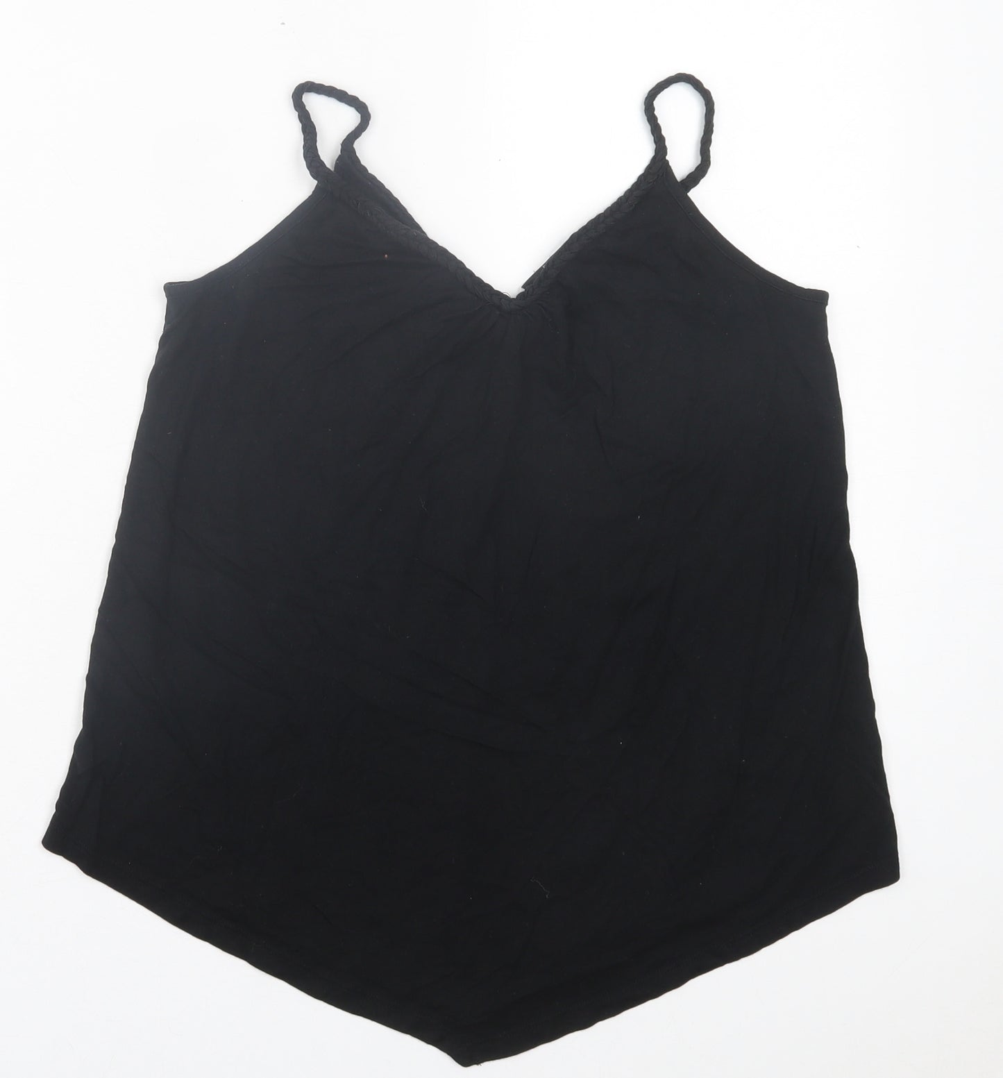 TU Womens Black Cotton Camisole Tank Size 8 V-Neck