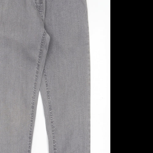 Pink Inc Womens Grey Cotton Skinny Jeans Size 14 L28 in Regular Button