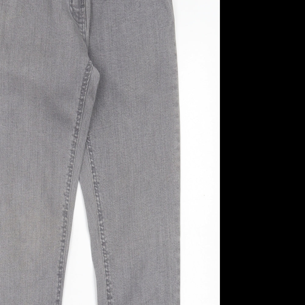 Pink Inc Womens Grey Cotton Skinny Jeans Size 14 L28 in Regular Button