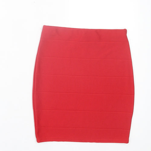 Missguided Womens Red Polyester Bandage Skirt Size 8