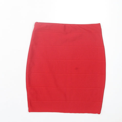 Missguided Womens Red Polyester Bandage Skirt Size 8