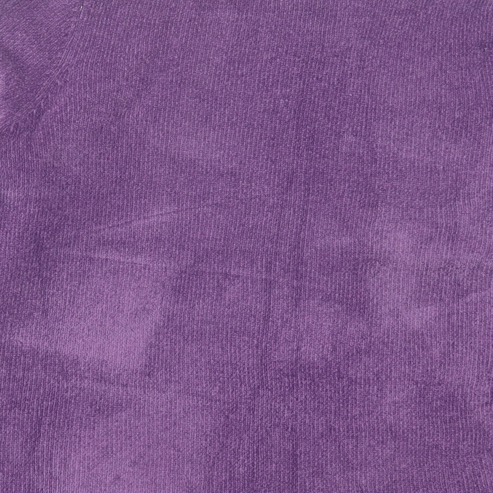 Bonmarché Womens Purple Boat Neck Geometric Acrylic Pullover Jumper Size M
