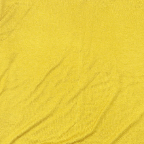 Marks and Spencer Womens Yellow Crew Neck Acrylic Pullover Jumper Size S
