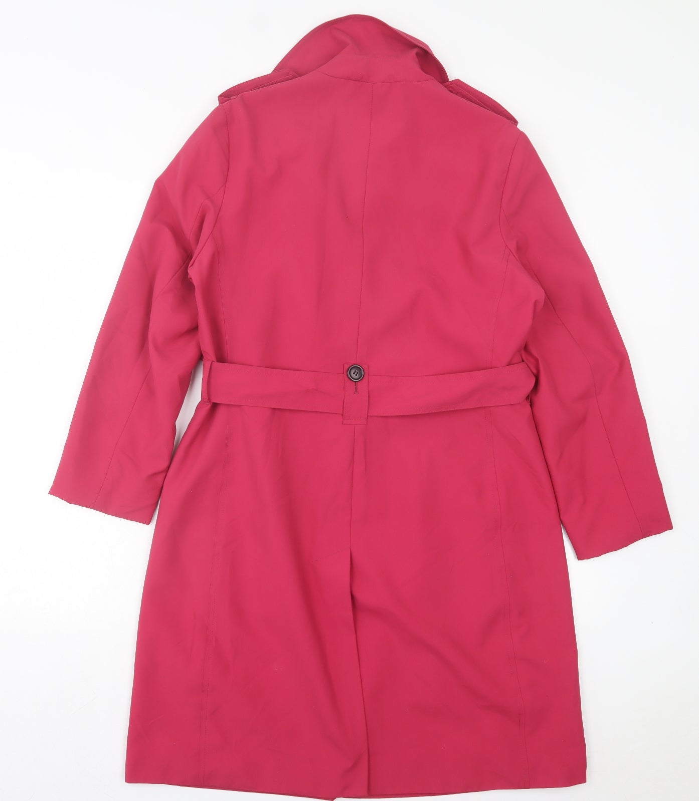 Marks and Spencer Womens Pink Trench Coat Jacket Size 12 Button