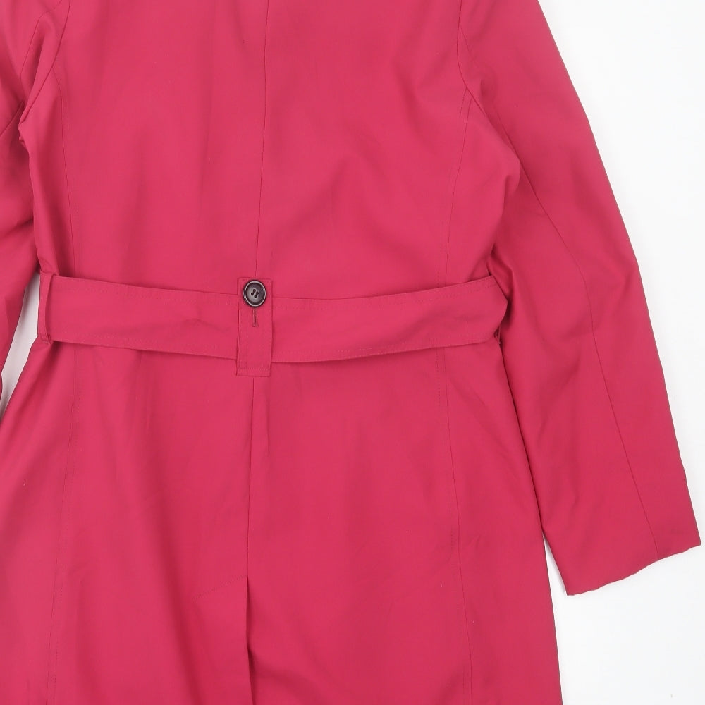 Marks and Spencer Womens Pink Trench Coat Jacket Size 12 Button