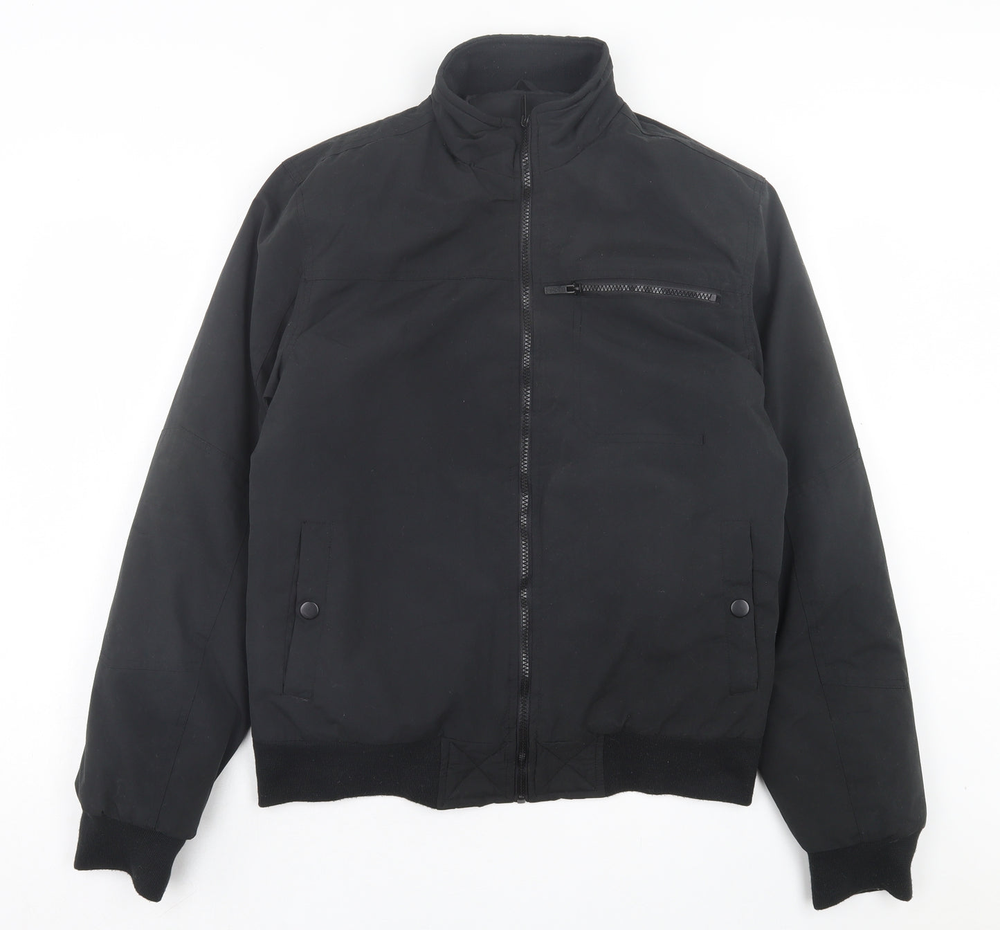 Peacocks Mens Black Bomber Jacket Jacket Size M Zip