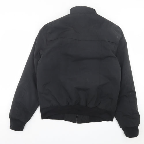 Peacocks Mens Black Bomber Jacket Jacket Size M Zip