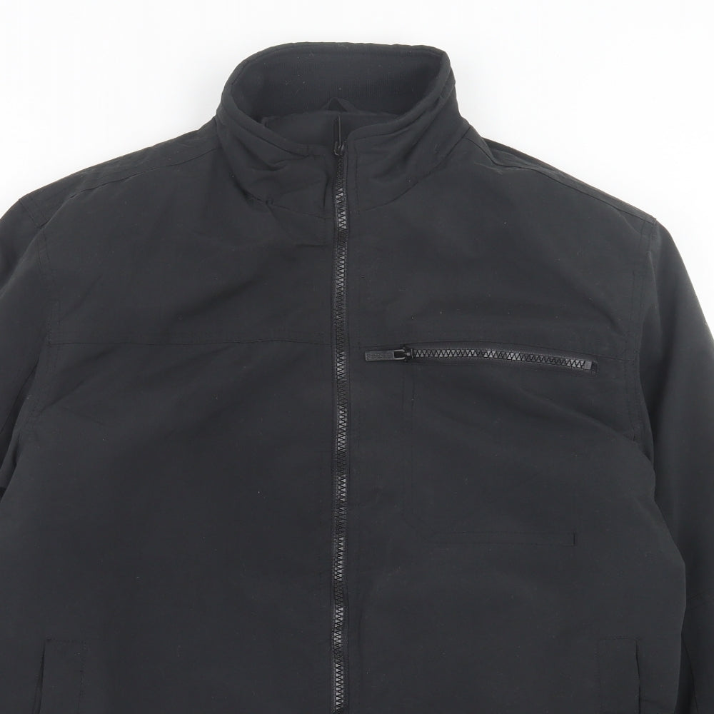 Peacocks Mens Black Bomber Jacket Jacket Size M Zip
