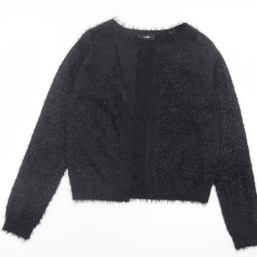 Wallis Womens Black Round Neck Acrylic Cardigan Jumper Size S