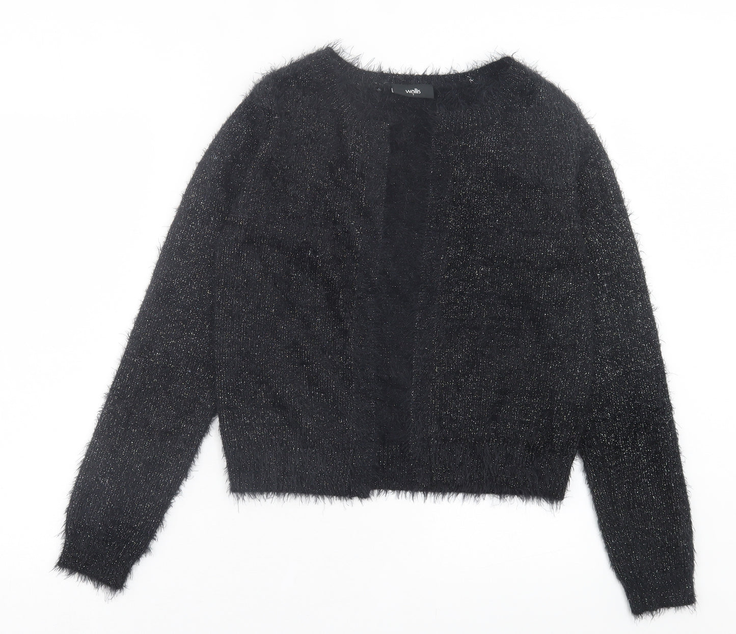 Wallis Womens Black Round Neck Acrylic Cardigan Jumper Size S