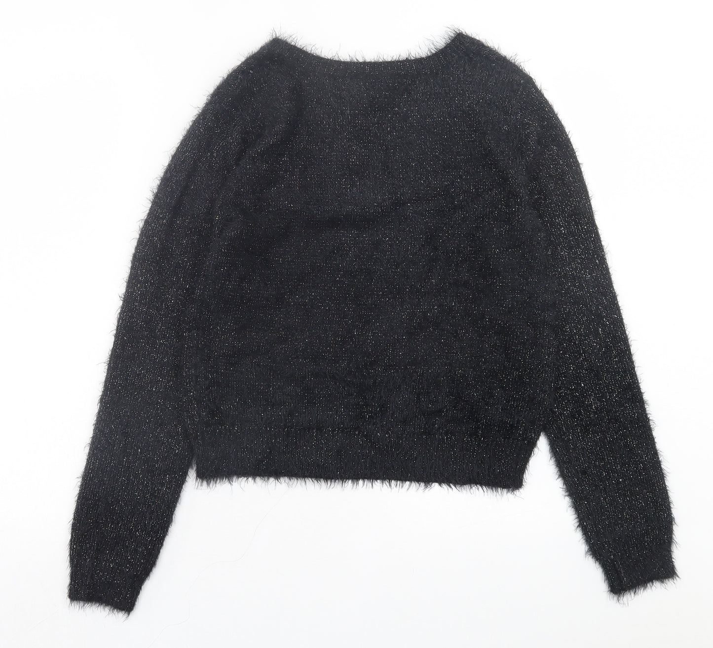 Wallis Womens Black Round Neck Acrylic Cardigan Jumper Size S