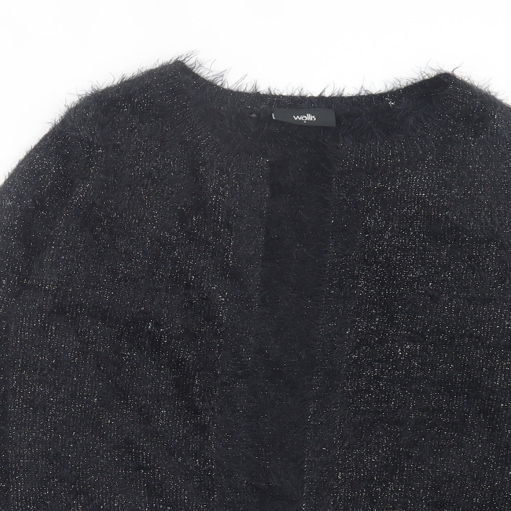 Wallis Womens Black Round Neck Acrylic Cardigan Jumper Size S