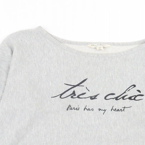 Miss Selfridge Womens Grey Cotton Pullover Sweatshirt Size 12 Pullover - Paris Has My Heart
