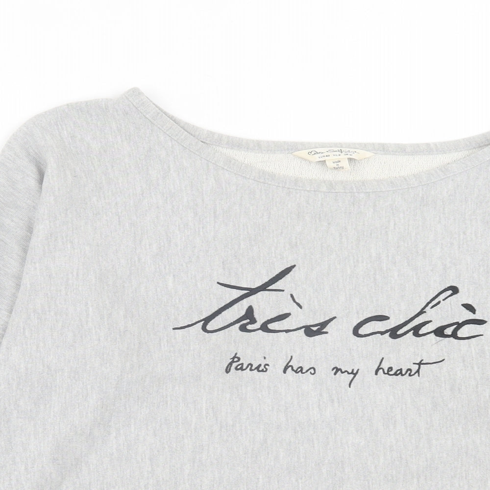 Miss Selfridge Womens Grey Cotton Pullover Sweatshirt Size 12 Pullover - Paris Has My Heart