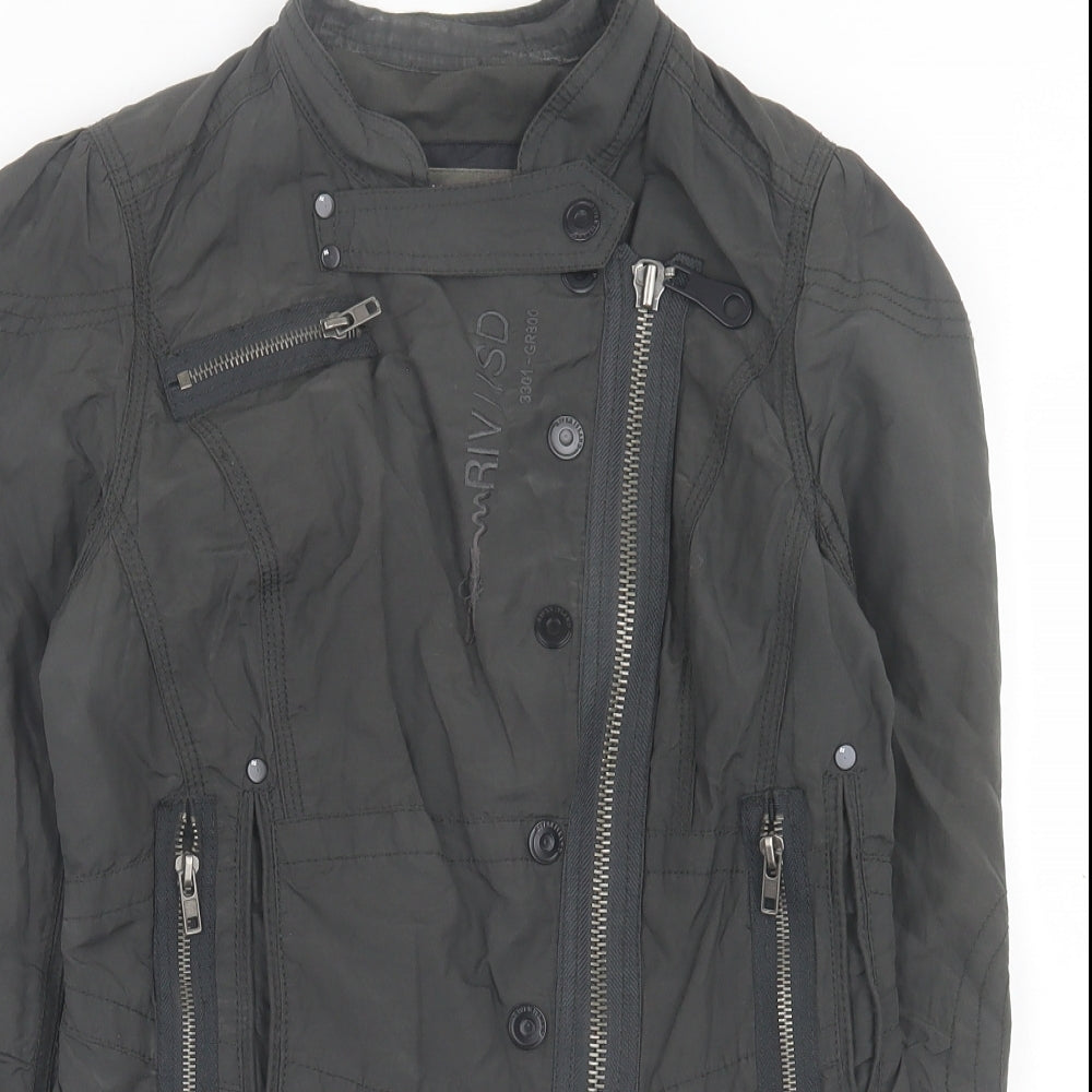 River Island Womens Green Jacket Size 12 Zip