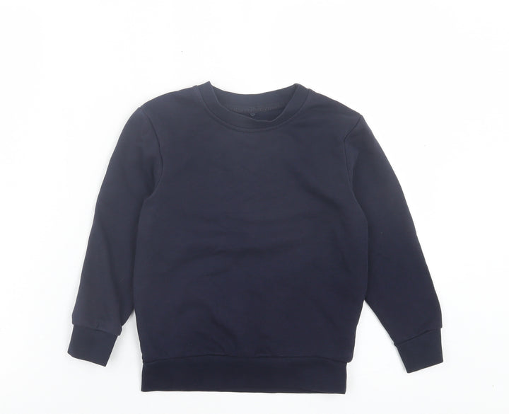 George Boys Blue Cotton Pullover Sweatshirt Size 5-6 Years Pullover