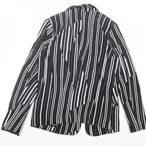H7m Womens Black Striped Jacket Size 8