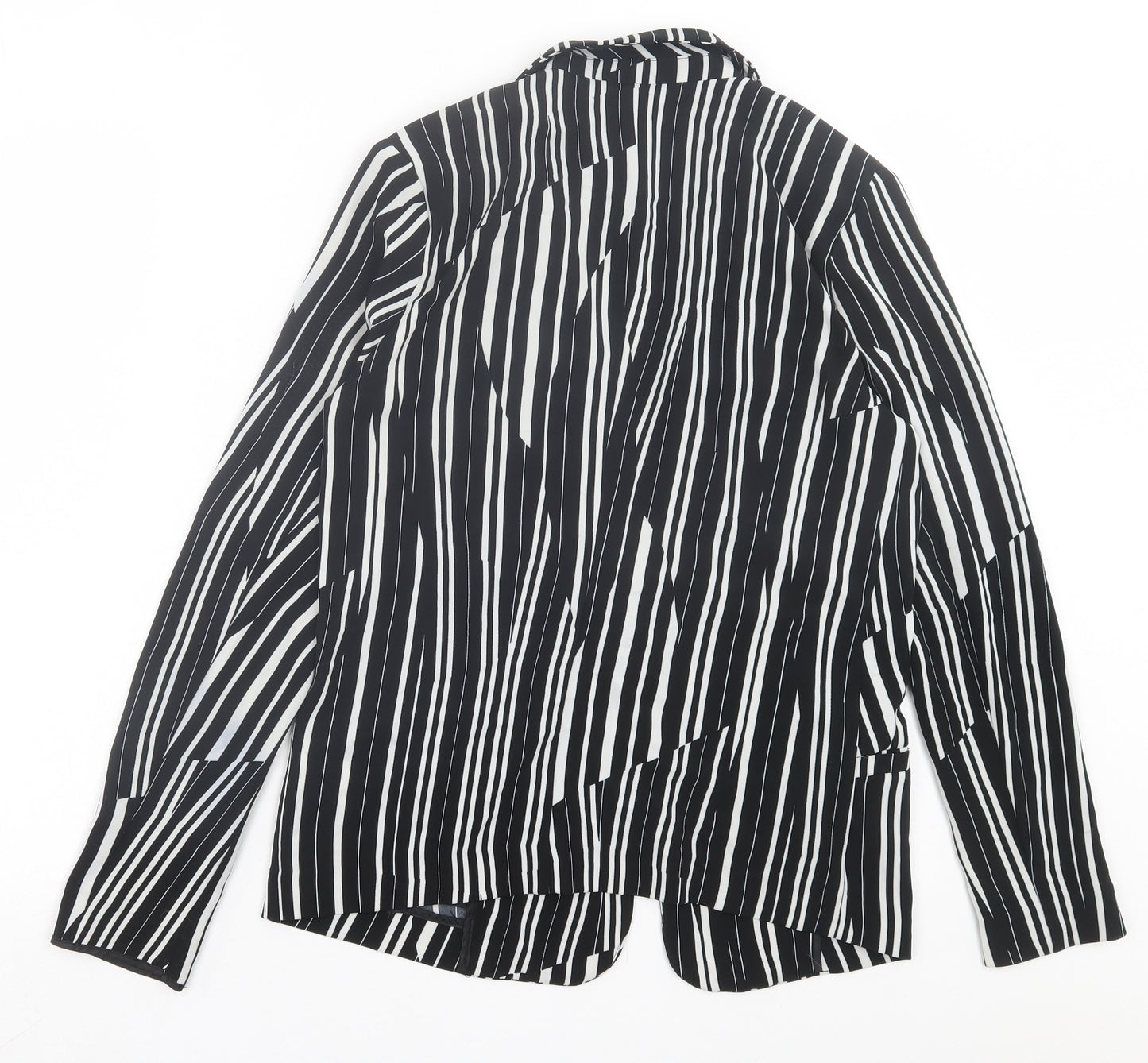 H7m Womens Black Striped Jacket Size 8