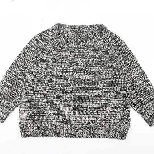 M&Co Womens Grey Crew Neck Acrylic Pullover Jumper Size M