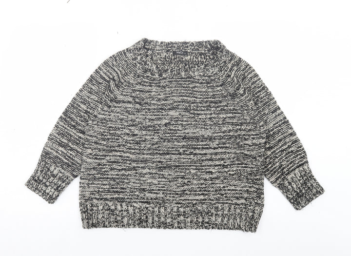 M&Co Womens Grey Crew Neck Acrylic Pullover Jumper Size M