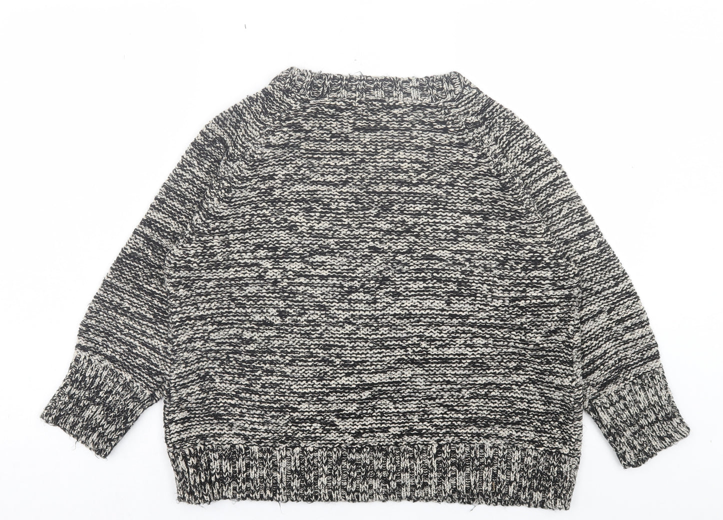 M&Co Womens Grey Crew Neck Acrylic Pullover Jumper Size M