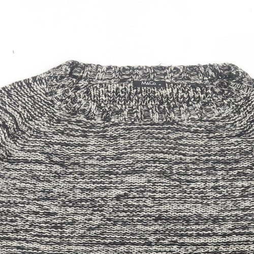 M&Co Womens Grey Crew Neck Acrylic Pullover Jumper Size M