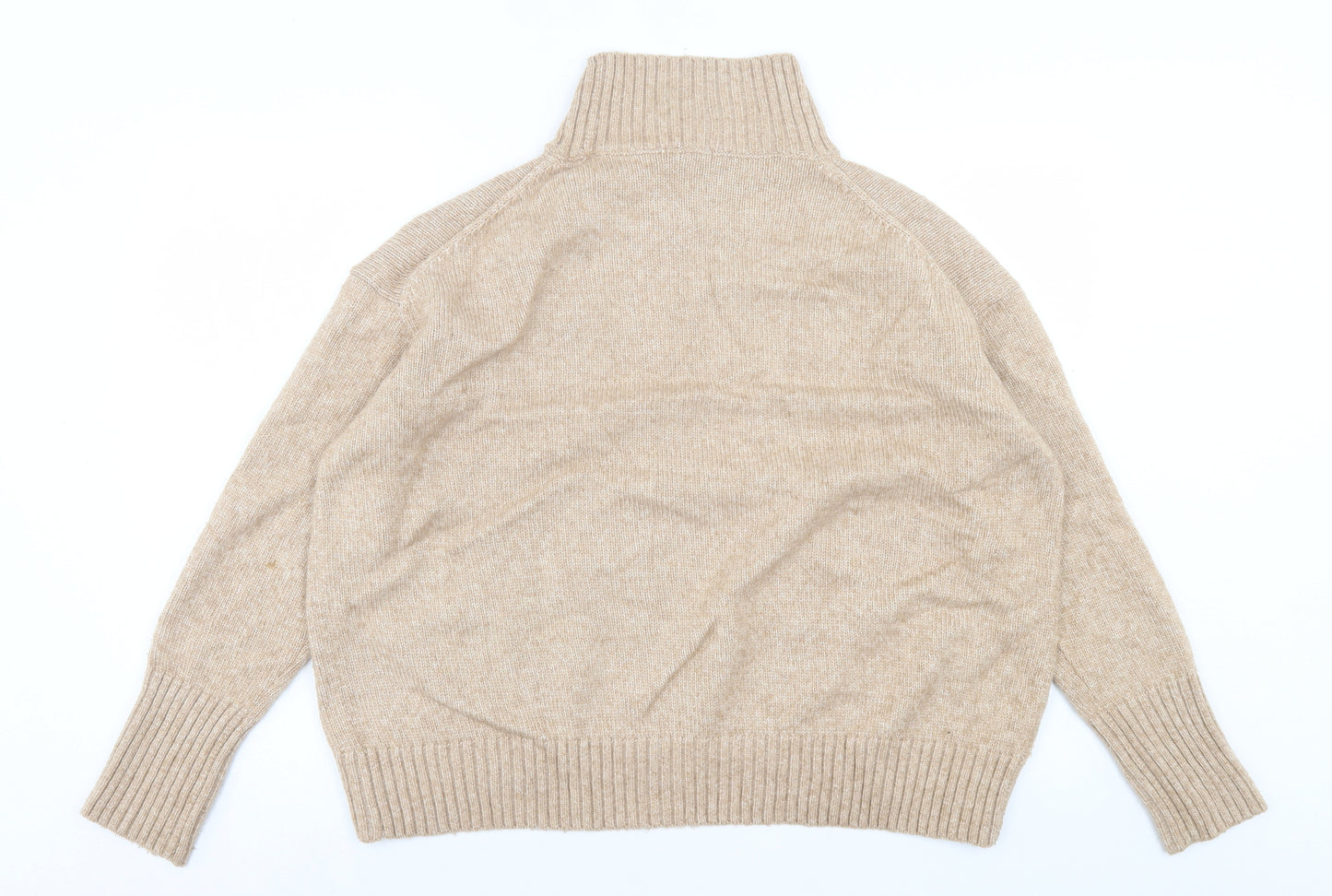 H&M Womens Brown High Neck Polyamide Pullover Jumper Size S