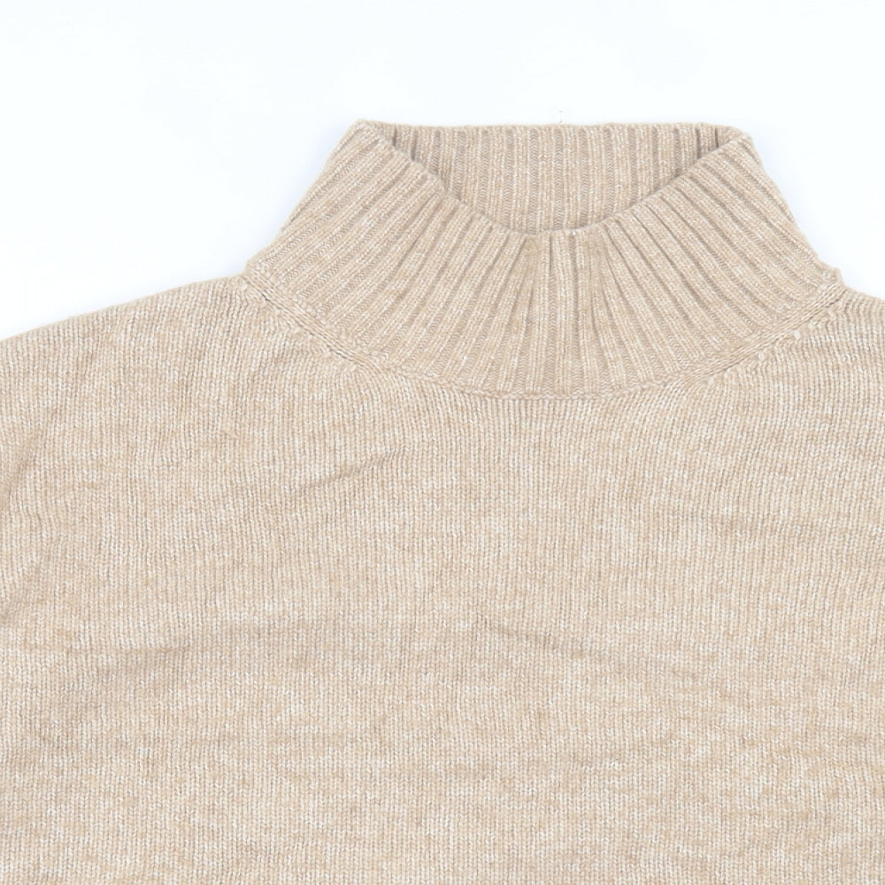 H&M Womens Brown High Neck Polyamide Pullover Jumper Size S