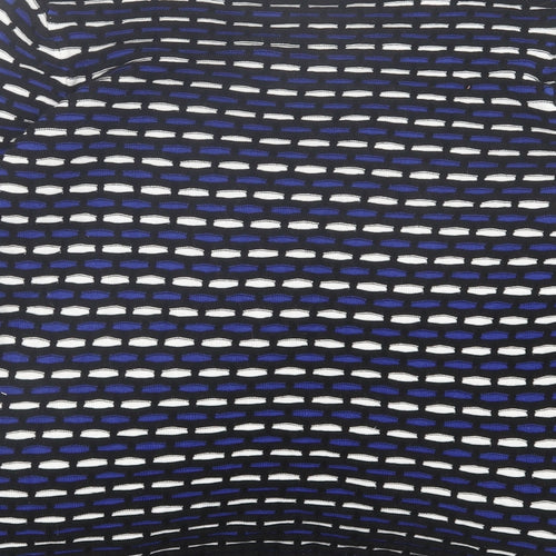 CC Womens Blue Crew Neck Geometric Cotton Pullover Jumper Size M