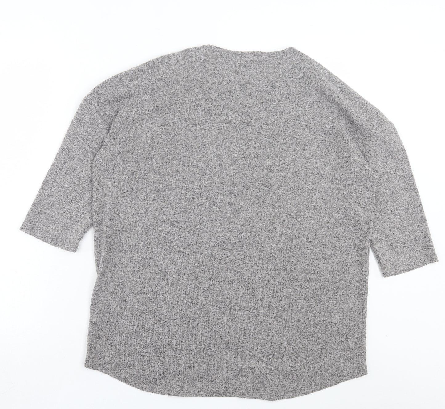 PEP&CO Womens Grey Polyester Basic T-Shirt Size 12 Crew Neck