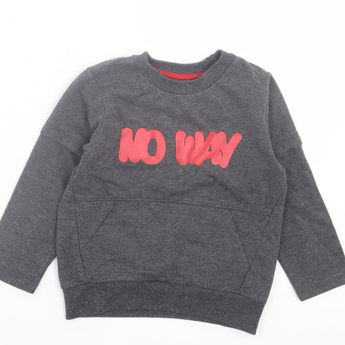 Very Boys Grey Cotton Pullover Sweatshirt Size 2-3 Years Pullover - No Way