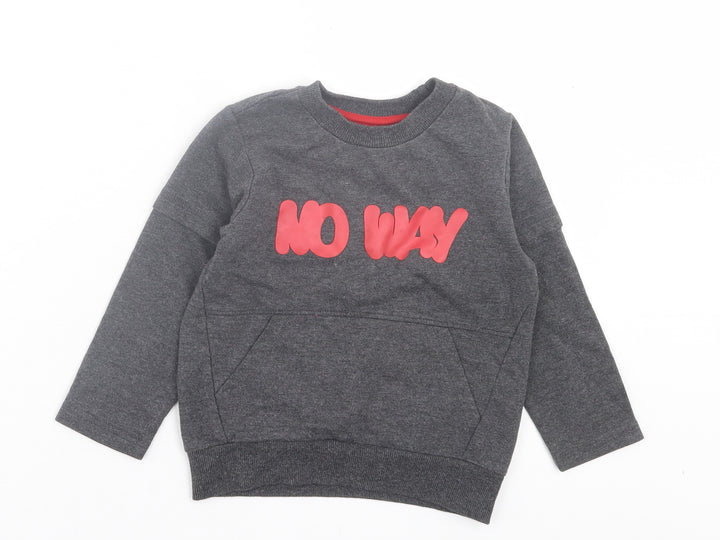 Very Boys Grey Cotton Pullover Sweatshirt Size 2-3 Years Pullover - No Way