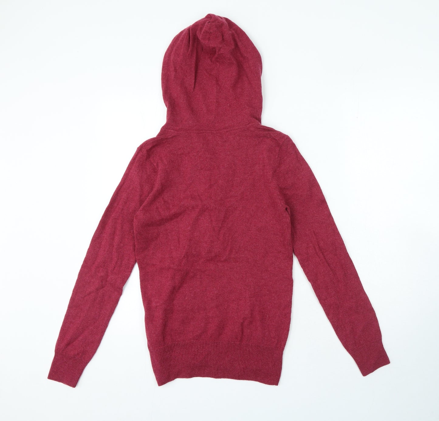 NEXT Womens Pink Wool Pullover Hoodie Size 12 Button