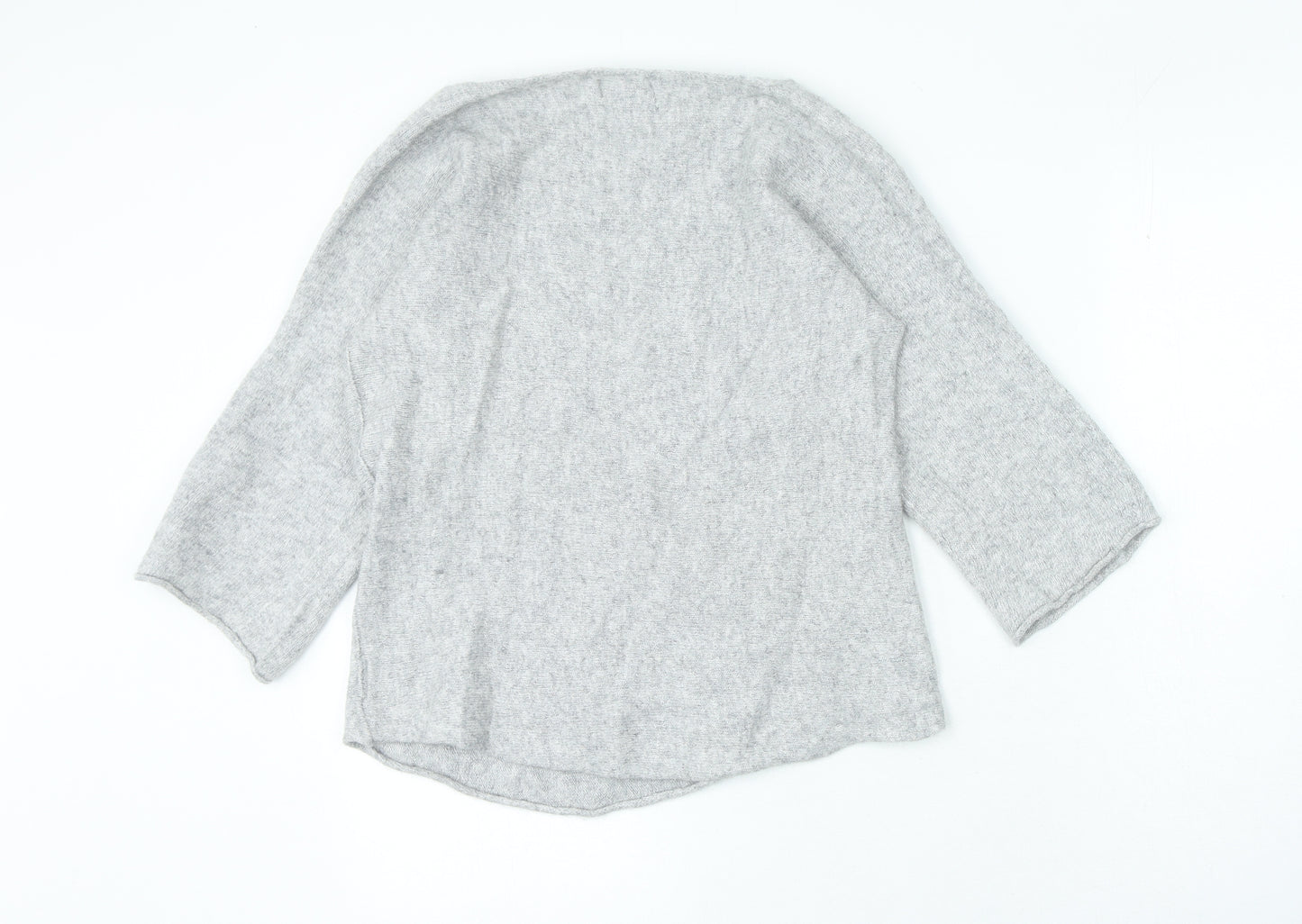 Isabella D Womens Grey Round Neck Wool Pullover Jumper Size S