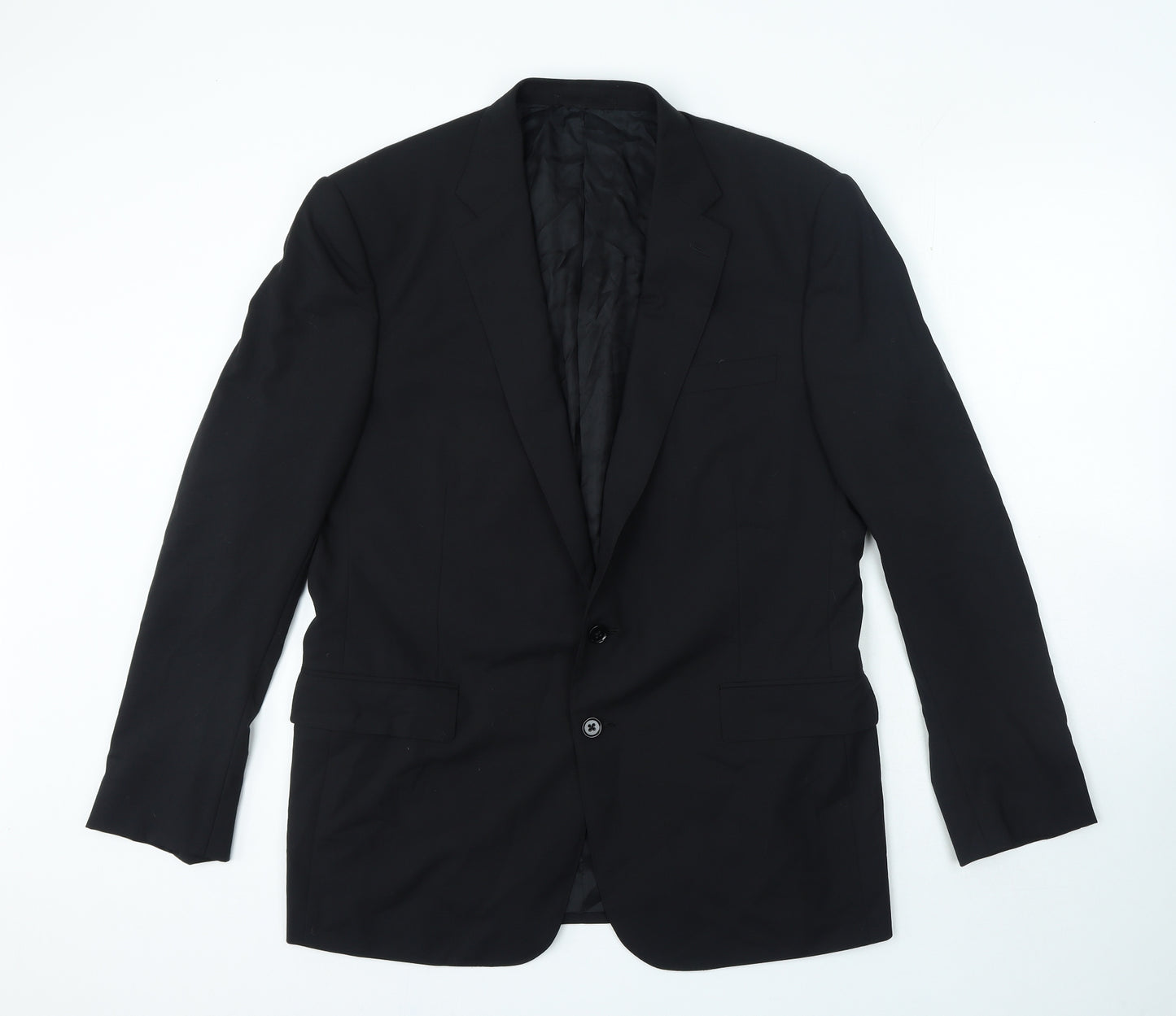 Ralph Lauren Mens Black Polyester Jacket Suit Jacket Size M