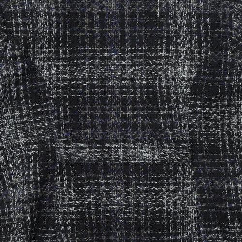 BM Collection Womens Black Plaid Jacket Size 16 Button