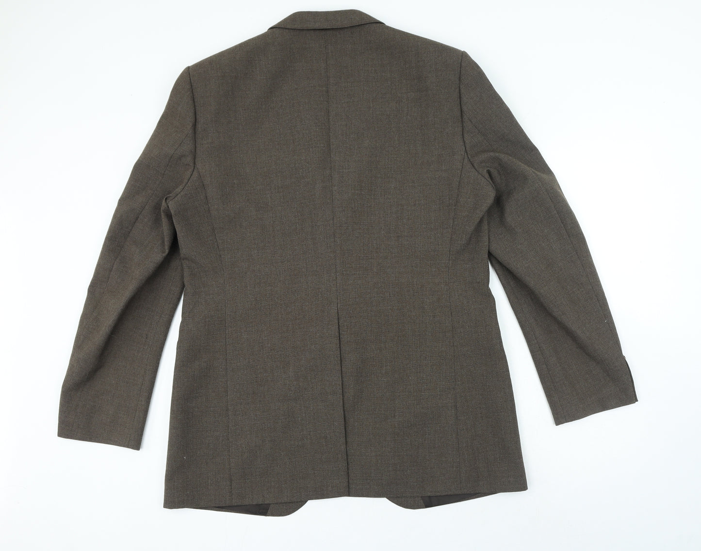 St Micheal Mens Brown Polyester 3 Piece Suit Jacket Size 42