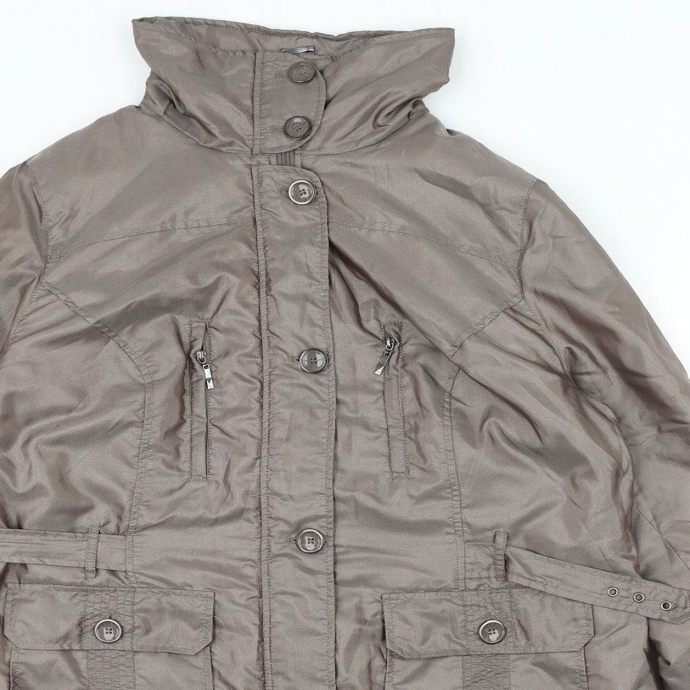 BPC Collection Womens Beige Trench Coat Coat Size L Zip