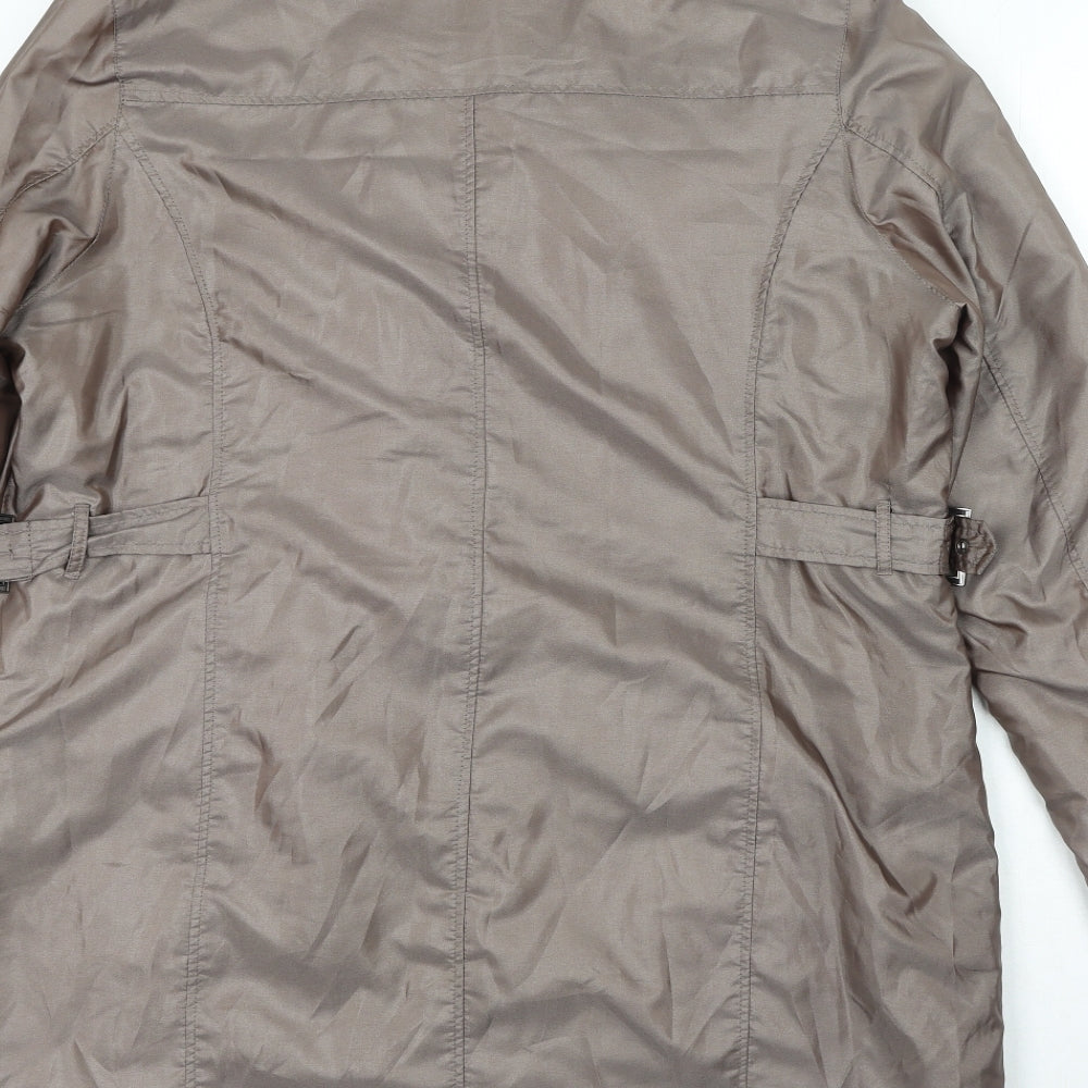 BPC Collection Womens Beige Trench Coat Coat Size L Zip