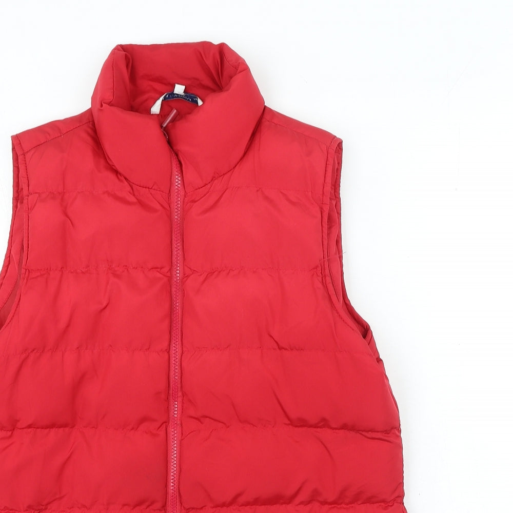 Store Twenty One Womens Red Gilet Coat Size 16 Zip