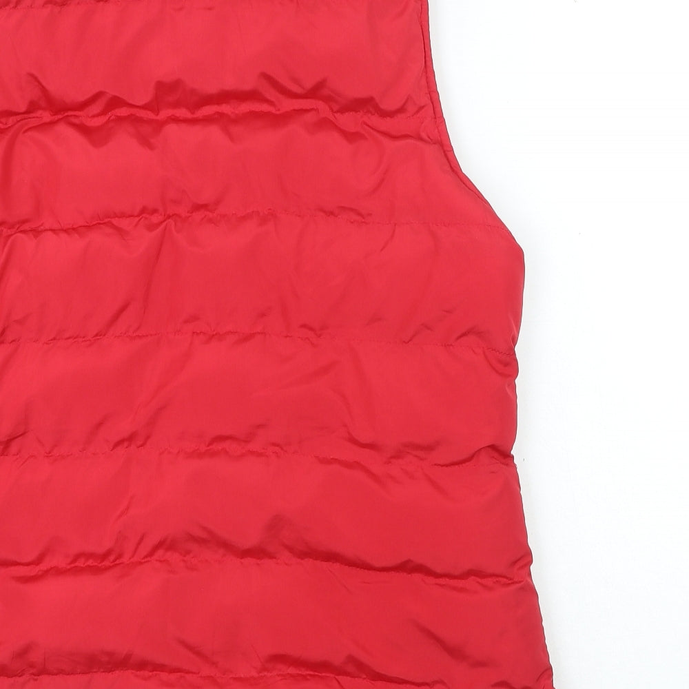Store Twenty One Womens Red Gilet Coat Size 16 Zip