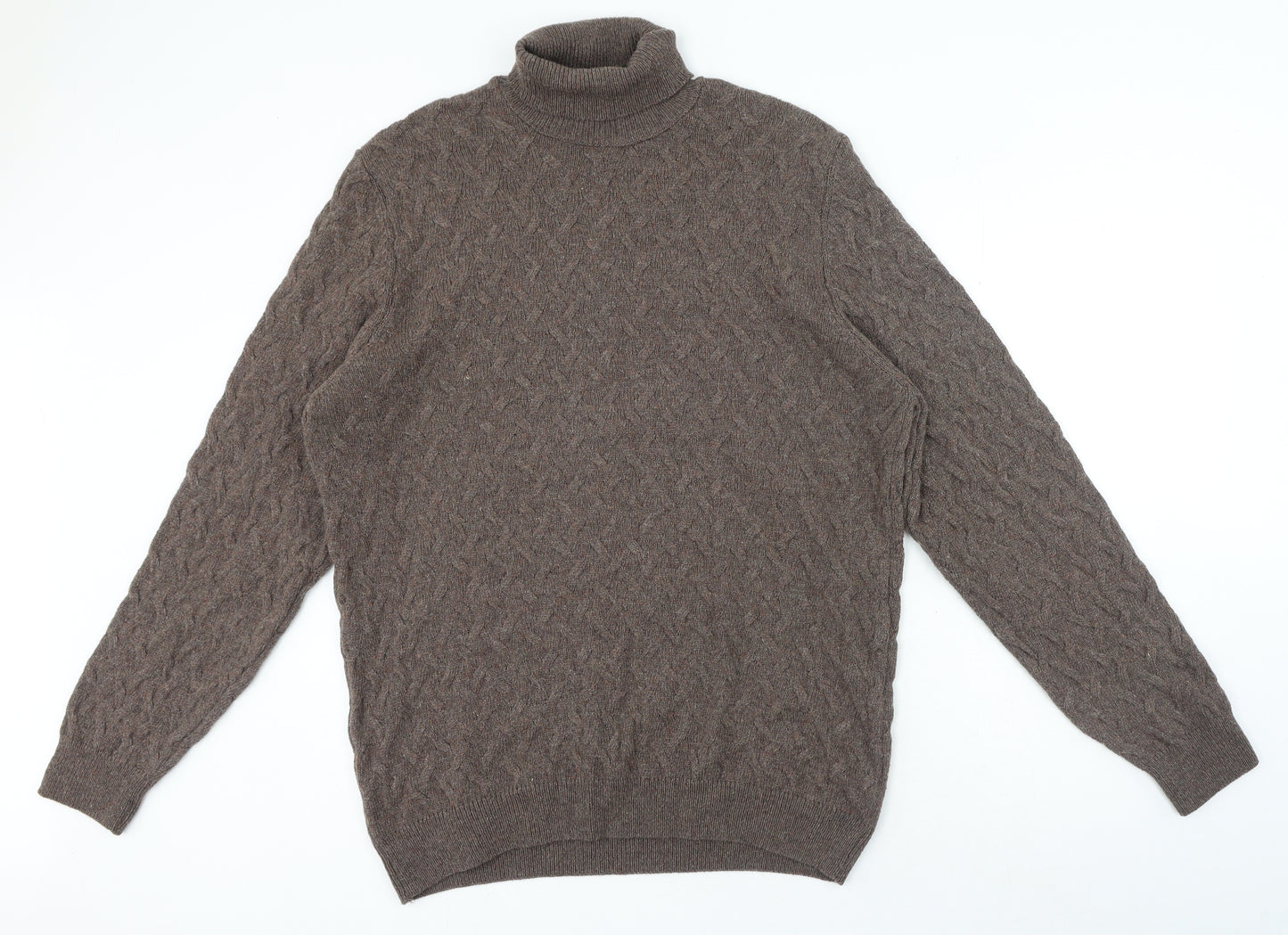 DeFacto Studio Womens Brown Roll Neck Polyester Pullover Jumper Size 2XL